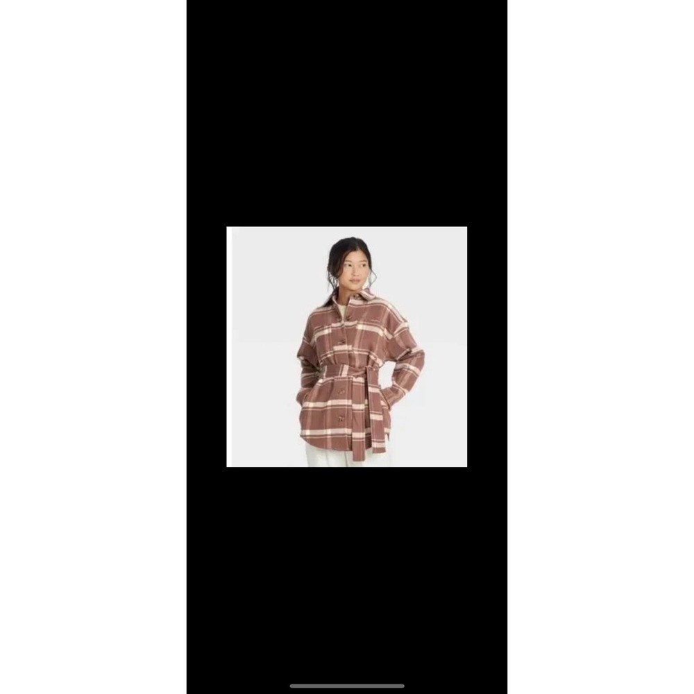 A New Day Belted Brown Plaid Shacket NWT size XXL